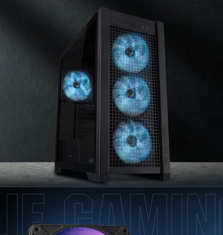ASUS TUF GAMING GT302 Chassis, Black, Rear BTF 2.0/14cm Thickened ARGB Fan, Dust Filter Included, Strong Heat Dissipation, Interchangeable Side Panels 5