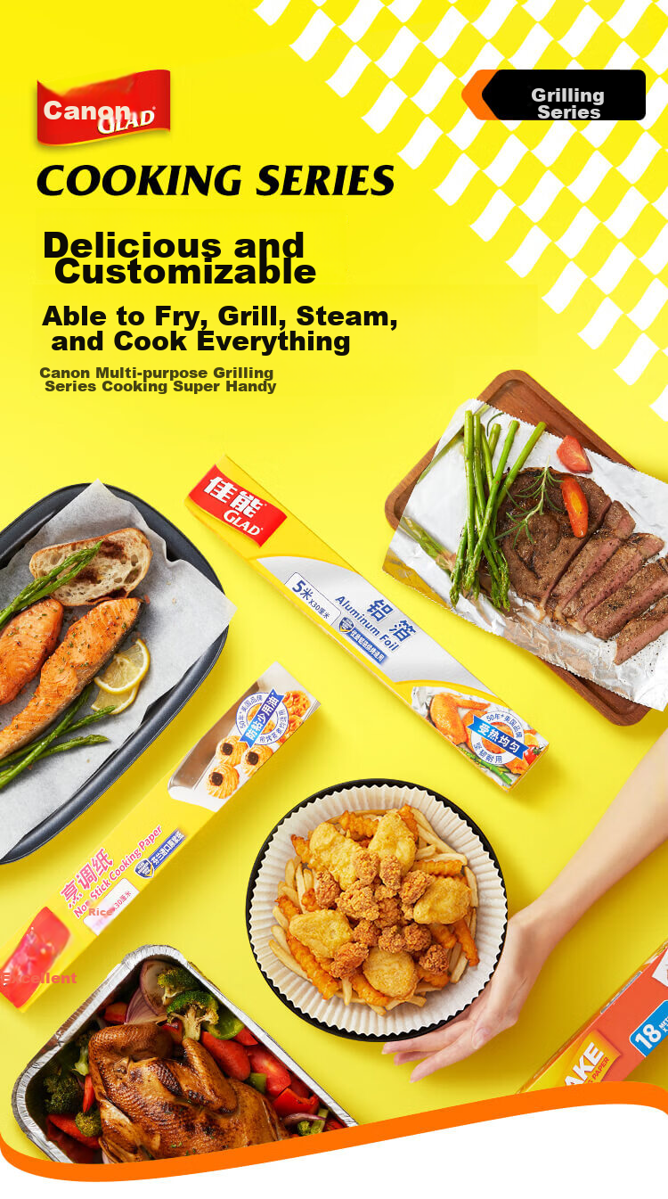 Glad Baking And Cooking Paper 5m*30cm, Meat Roasting Silicone Paper, Air Fryer And Oven Baking Sheet Paper, Original Import 1