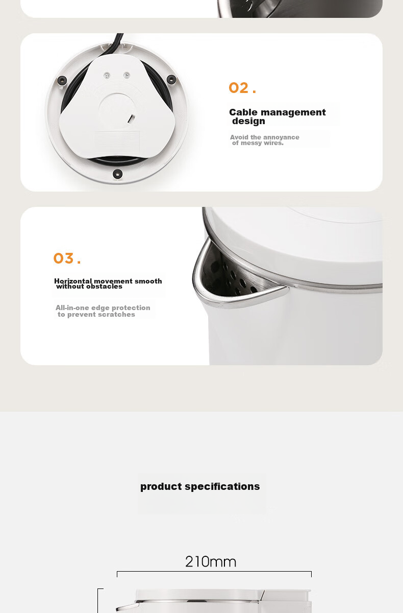 Joyoung Electric Kettle, 2L Large Capacity, 316L Stainless Steel Seamless Inner Tank, No Glue, Household Water Boiler, K20FD-W513 20