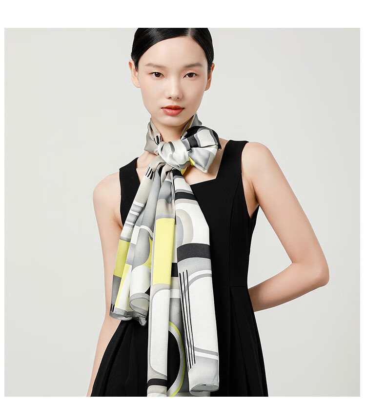 Sijie New 100% Mulberry Silk Scarf, Mother's Style, Silk Printed Long Scarf, High-End Shawl, Outer Wrap, Holiday Gift 5