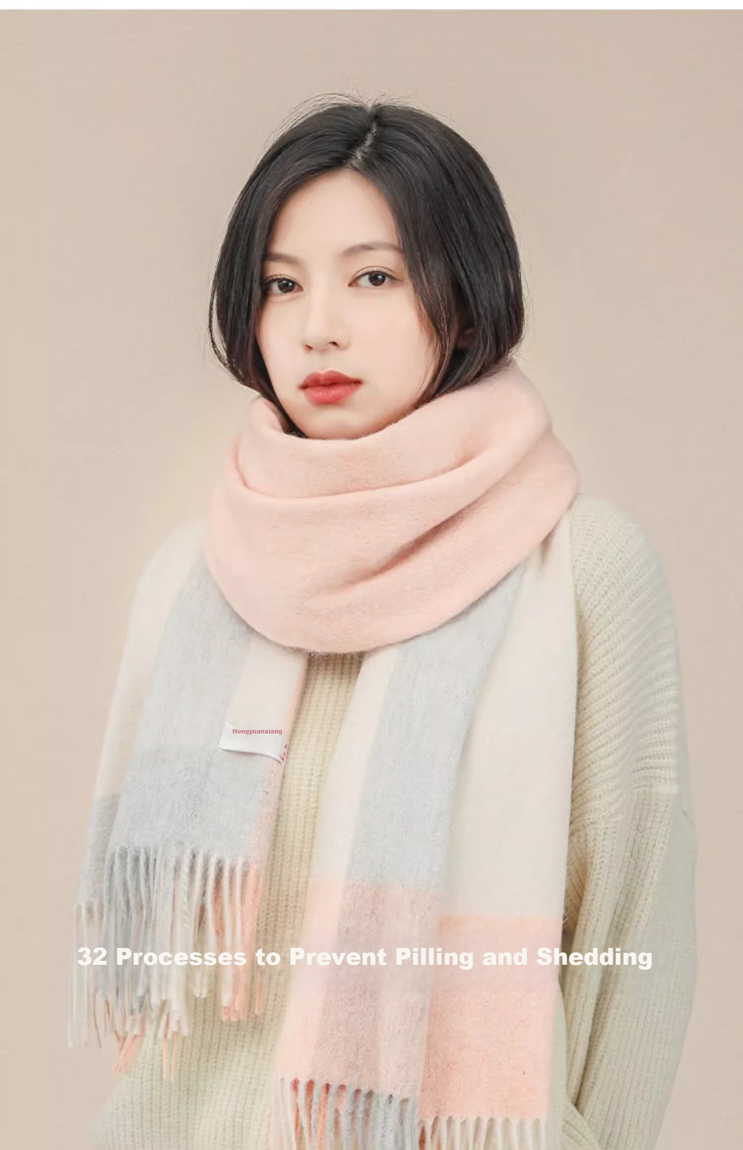 Hengyuanxiang 100% Wool Scarf for Women, Warm Autumn And Winter Neck Warmer, High-End Plaid Shawl, Birthday Gift for Girlfriend 4