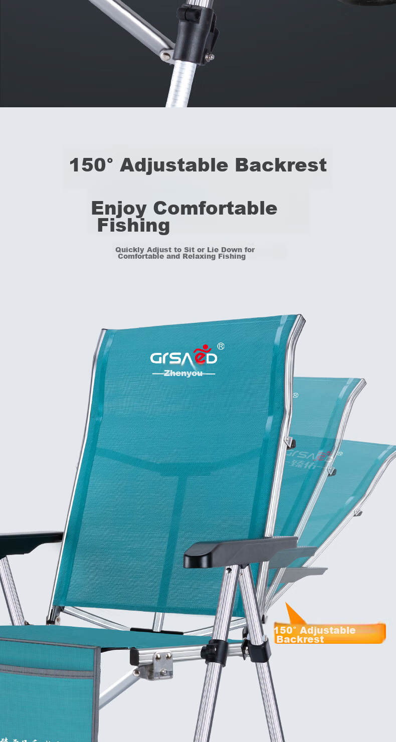 Grsaed All-Terrain European Fishing Chair, Multifunctional Wild Fishing Stool, Complete Portable Folding Chair with Tackle - Upgraded Versio 7