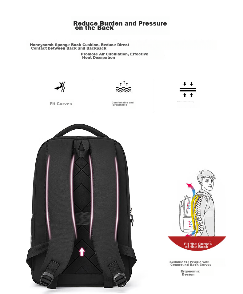 BOSTANTEN Men's Backpack for High School And College Students, Trendy Large Capacity Laptop Bag for Men And Wome 10