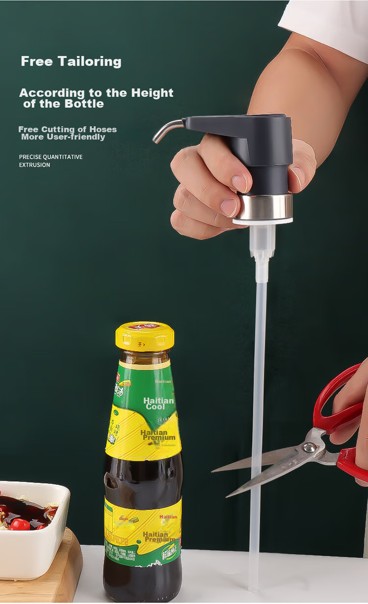 BJ 304 Stainless Steel Oyster Sauce Dispenser, Oyster Sauce Pump Head, Oyster Sauce Squeeze Nozzle, Oyster Sauce Pump Mouth 6