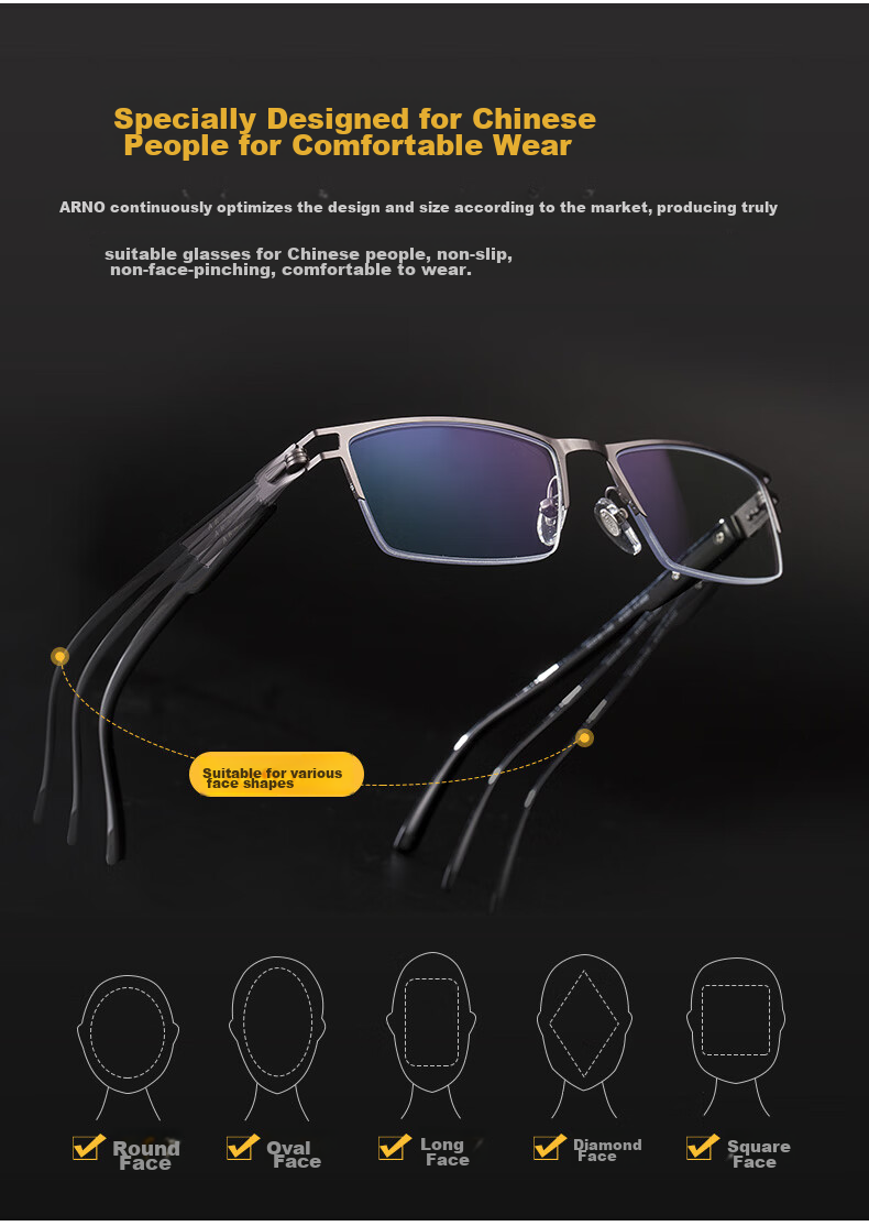 ARNO FOCUS ON YOUR EYES Reading Glasses for Men, Bifocal German Imported Automatic Zoom And Color-Changing Presbyopic Glasses A1050B 150 Degrees 9