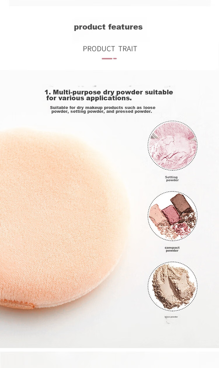 UPLUS Flocked Setting Powder Puff, 2 Pieces (Round + Square), Dedicated Replacement Powder Puff 3