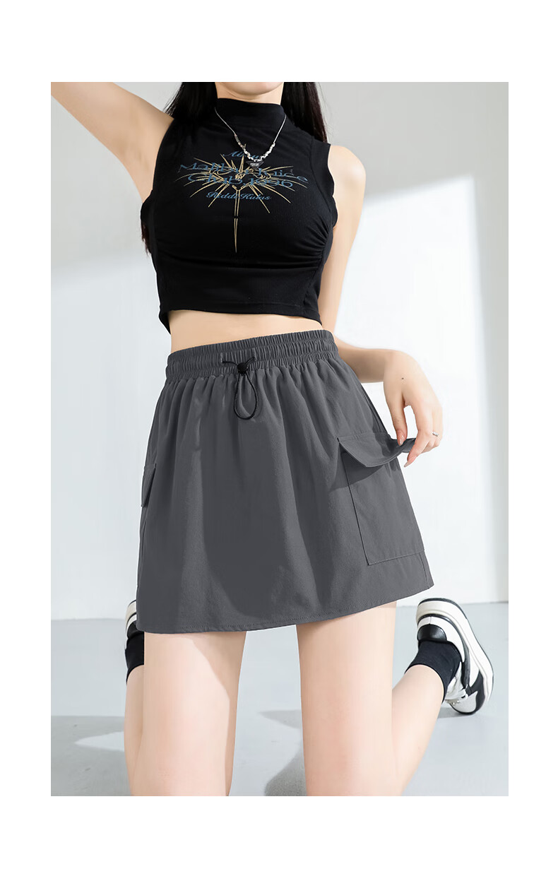 Baleno High-Waisted Cargo Skirt for Women with Lining, New Summer 2026 Fashion Outdoor Forest Style A-Line Short Skirt 13