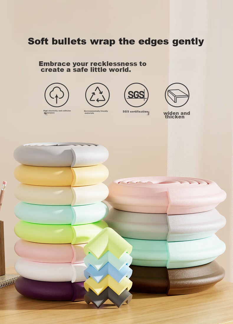 BEIDELI Baby Safety Edge Guards, Infant Anti-Collision Protection Strips, No Adhesive Required, Widened And Thickened, L-Shaped, Gray, 6 Meters 1