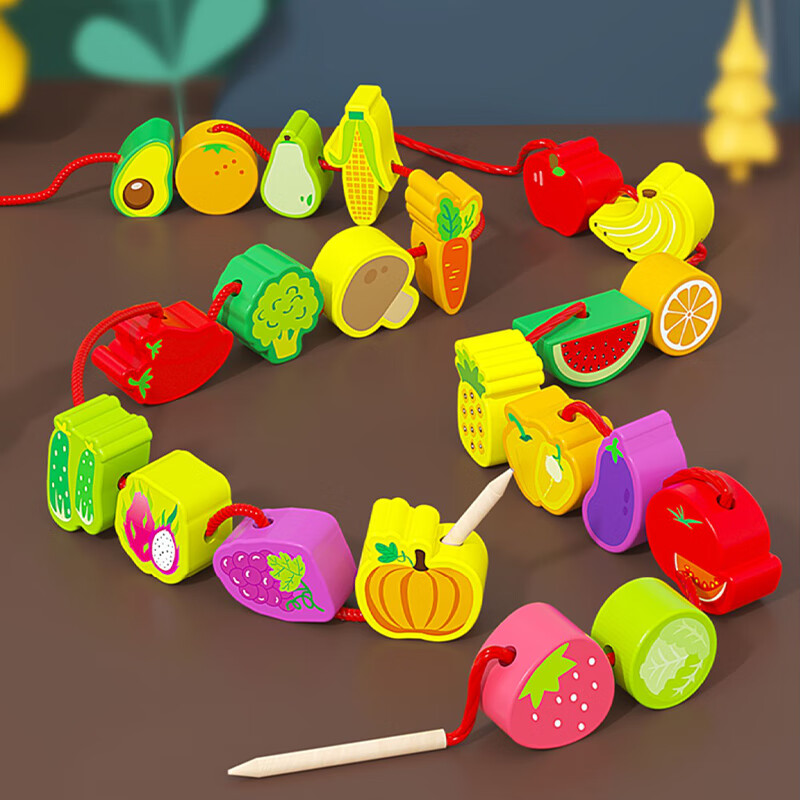 Muwanzi, 100 Fruit-Shaped Number Beads, Early Education Building Blocks for Children, Wooden Toy Puzzle Set, Birthday Gift for Boys And Girls