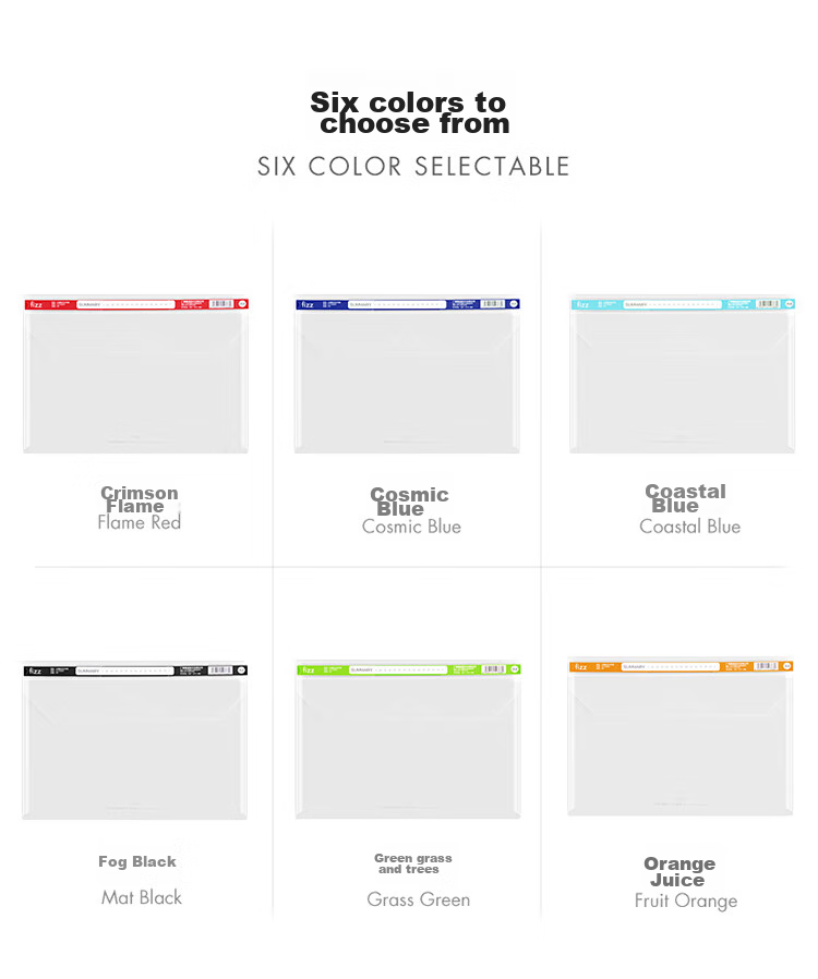 Fizz Transparent File Folders, Pack of 6, A4 Size, Thickened with Snap Buttons, Document Folders with Index Dividers, Exam Paper Storage Folders, Office Supplies, Student Stationery FZ103007 3