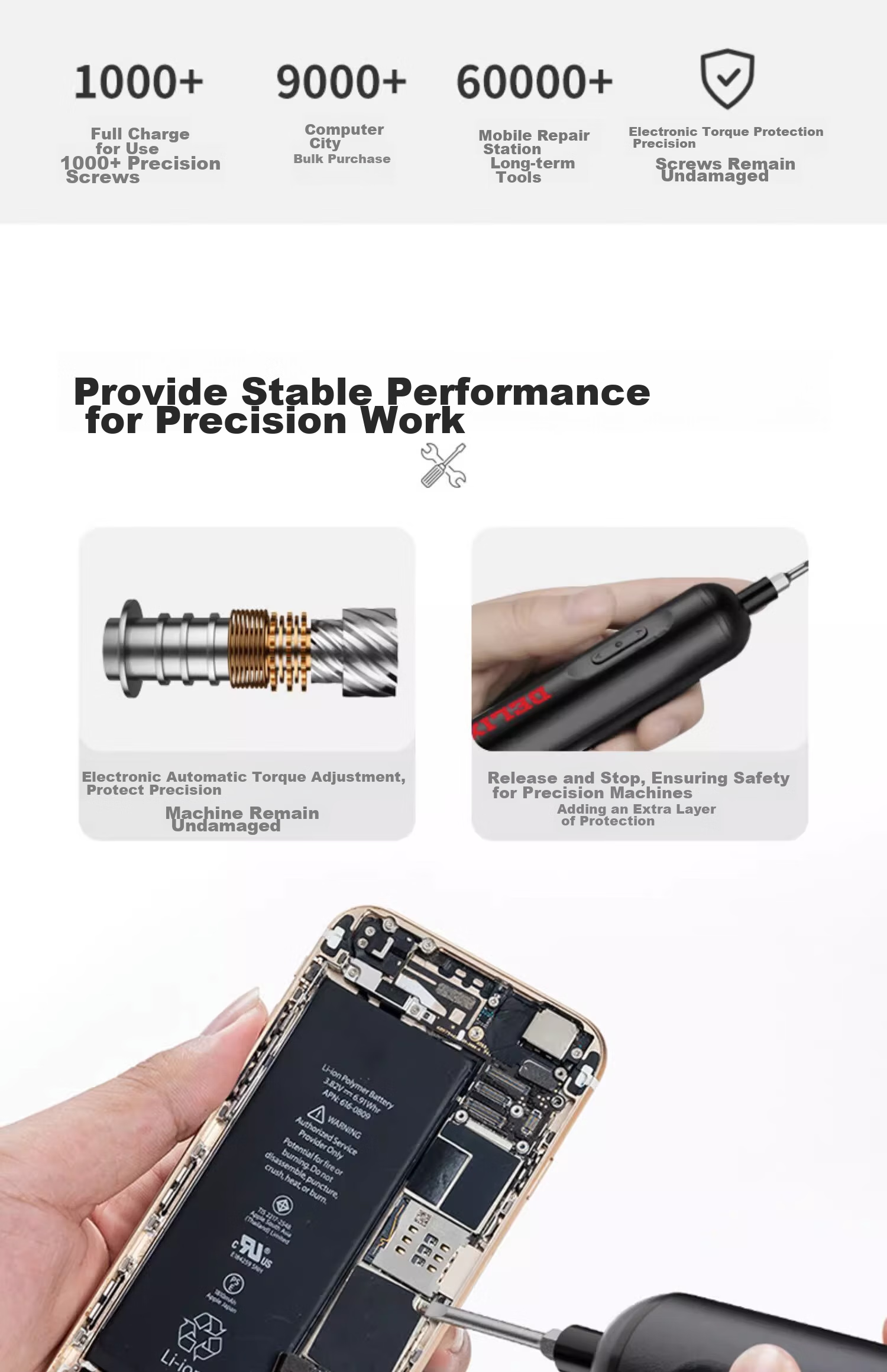 DELIXI ELECTRIC Electric Screwdriver, Portable Mini Multi-Function Rechargeable High-Voltage Insulated Screwdriver, Hand Drill, Electric Rotary Tool for Home Use 9