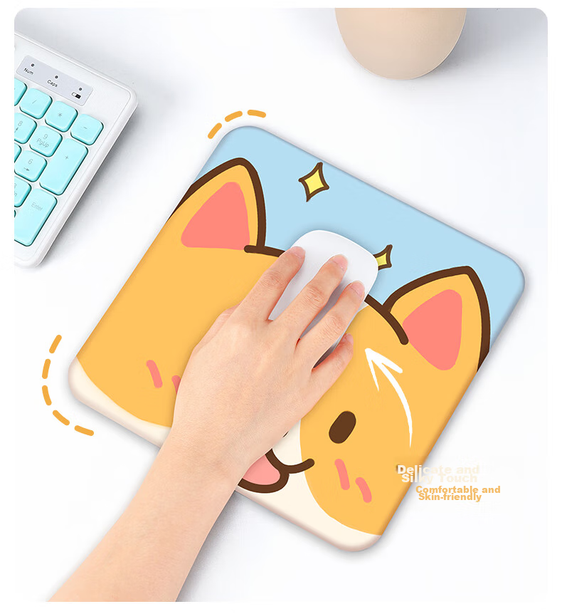 BUBM Mouse Pad Small Size Thick Cartoon Cute Office Desk Mat Non-Slip Durable Mouse Pad Notebook Computer Home Portable Patterned Soft Pad Xing Zhi Kabi 3