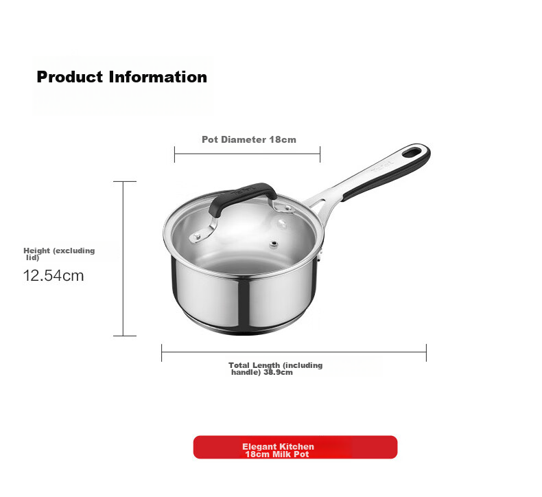 Tefal Stainless Steel Soup Pot, Thickened Stew Pot, Suitable for Induction Cooker, Large Capacity Cooking Pot, Dishwasher Safe 20