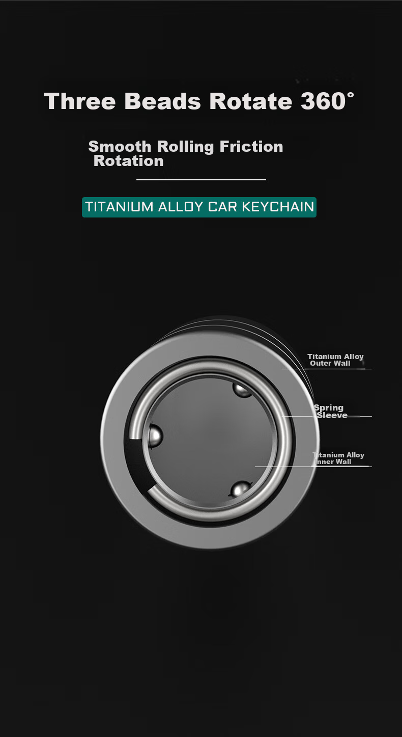 YORA Titanium Alloy Quick-Release Keychain, Detachable Key Ring, Car Clip, Universal Joint Push-Pull Buckle / with Lock 6