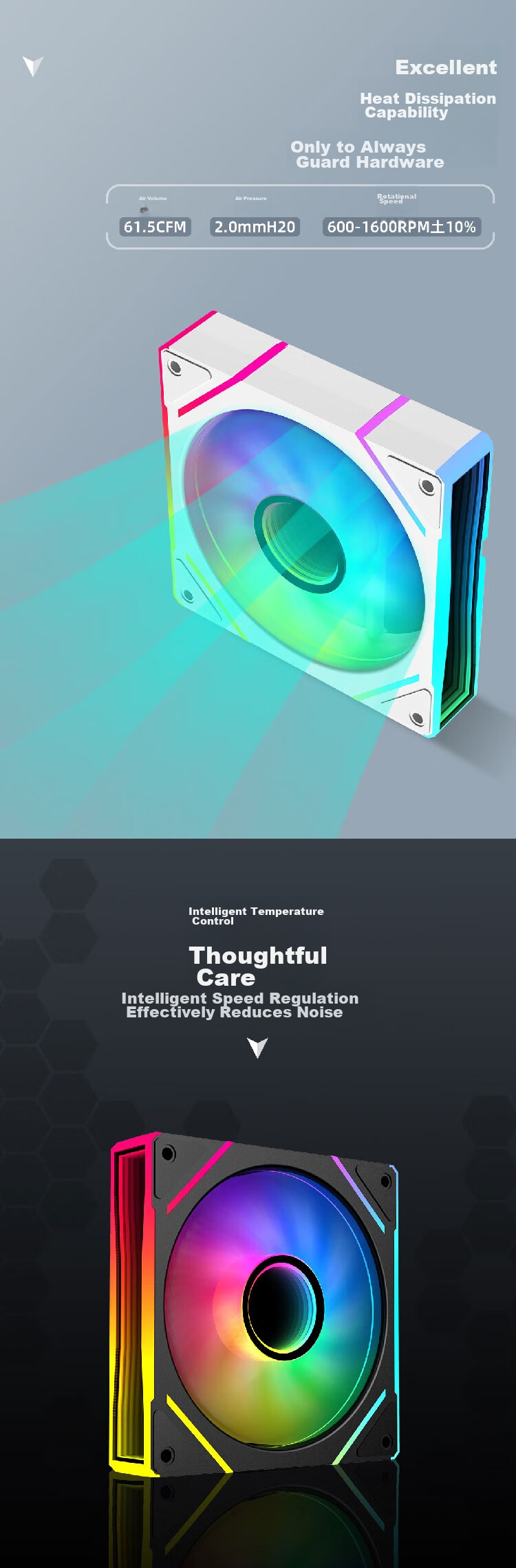 SAMA Jingjie V3 Black Zhengye, 12cm Case Fan, ARGB Infinite Mirror Light, 5V3P Divine Light Synchronization, Small 4P-PWM Speed Adjustment, Hydraulic Bearing, Standard Shock-Absorbing Pad 4