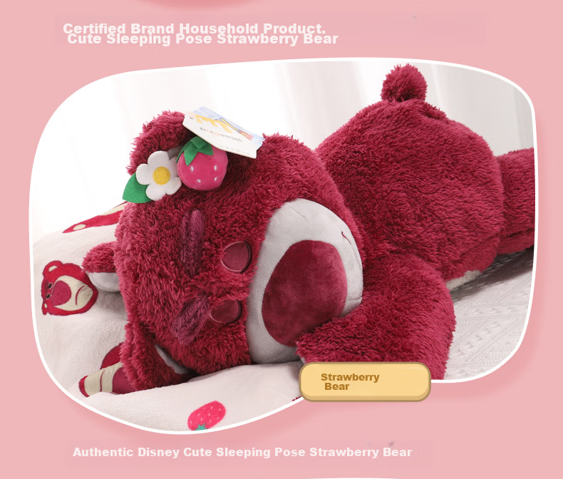 Disney Plush Doll Pillow, Stuffed Animal Birthday Gift for Girls, Toy Story Strawberry Bear, 50cm Blanket 12