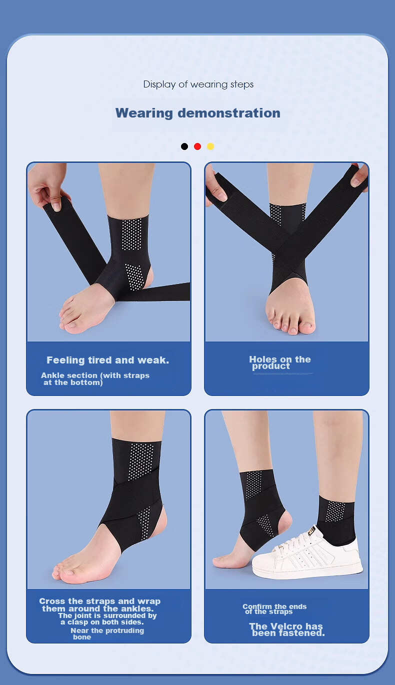 Chidong Ankle Support Bandage for Sports Protection, Basketball Running Sprain Prevention, Breathable Black Pair, Size L 11