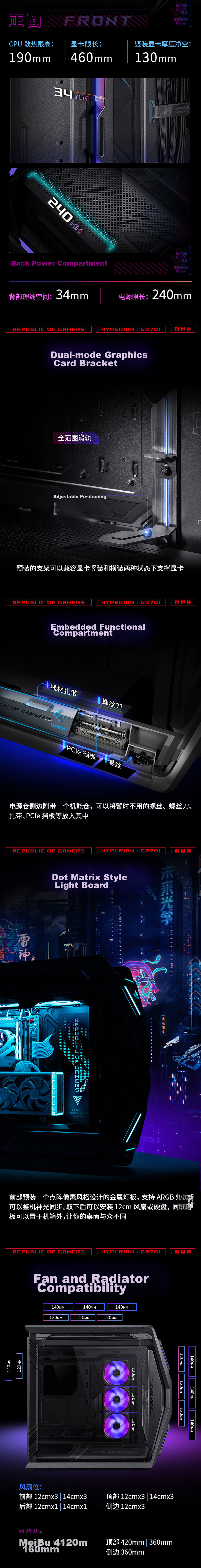 ASUS ROG HYPERION GR701 Genesis Chassis, Dual C-Port Optimized Version, Compatible with ROG MAXIMUS 800 Series Motherboards / Supports EATX Motherboards 4