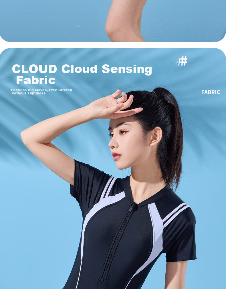 Li-Ning One-Piece Swimsuit for Women, Dress Style, Body-Shaping, Waist-Cinching, Fashionable, Casual, High-Elasticity, Breathable, Hot Spring Resort Swimwear, 507 Black And White, XL 5