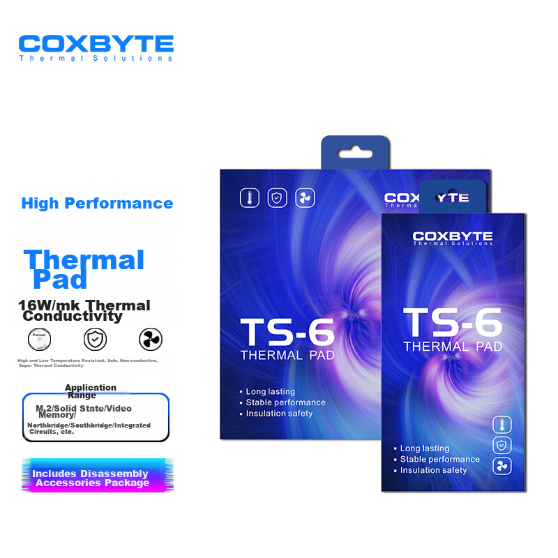 COXBYTE Thermal Pad TS-6 for Desktop Graphics Card, Laptop RAM, M2 SSD Hard Drive Cooling Silicone Pad 85*45*0.5mm