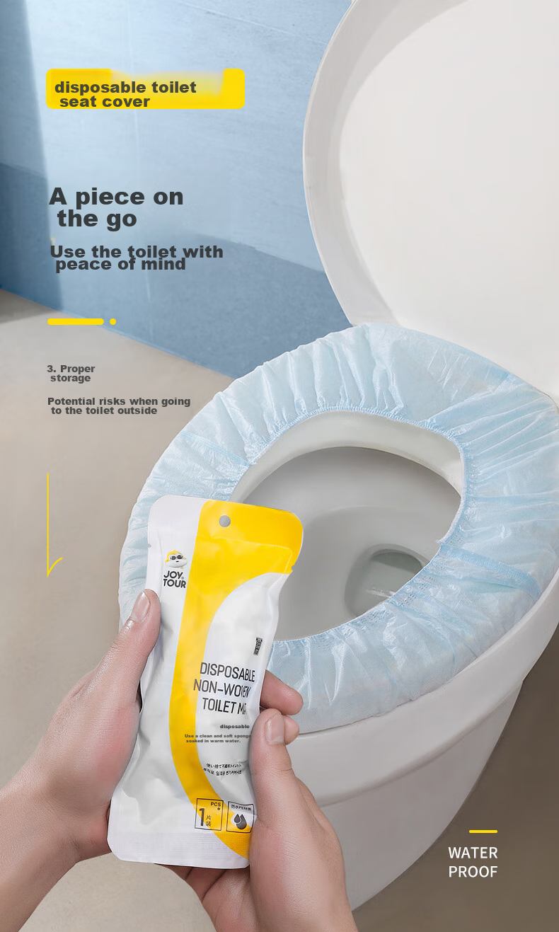 JOYTOUR Disposable Toilet Seat Covers, Antibacterial Maternity Seat Covers for Hotels And Travel, Non-Woven Fabric Seat Cover Set - Pack of 10 1