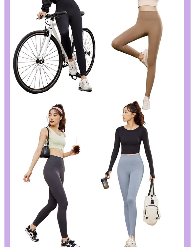 LangSha Yoga Pants, Naked-Feel Quick-Dry Elastic High-Waist Butt-Lifting Women's Sports Fitness Leggings, Tight-Fitting Slimming, Nan Shi Purple, XL 11