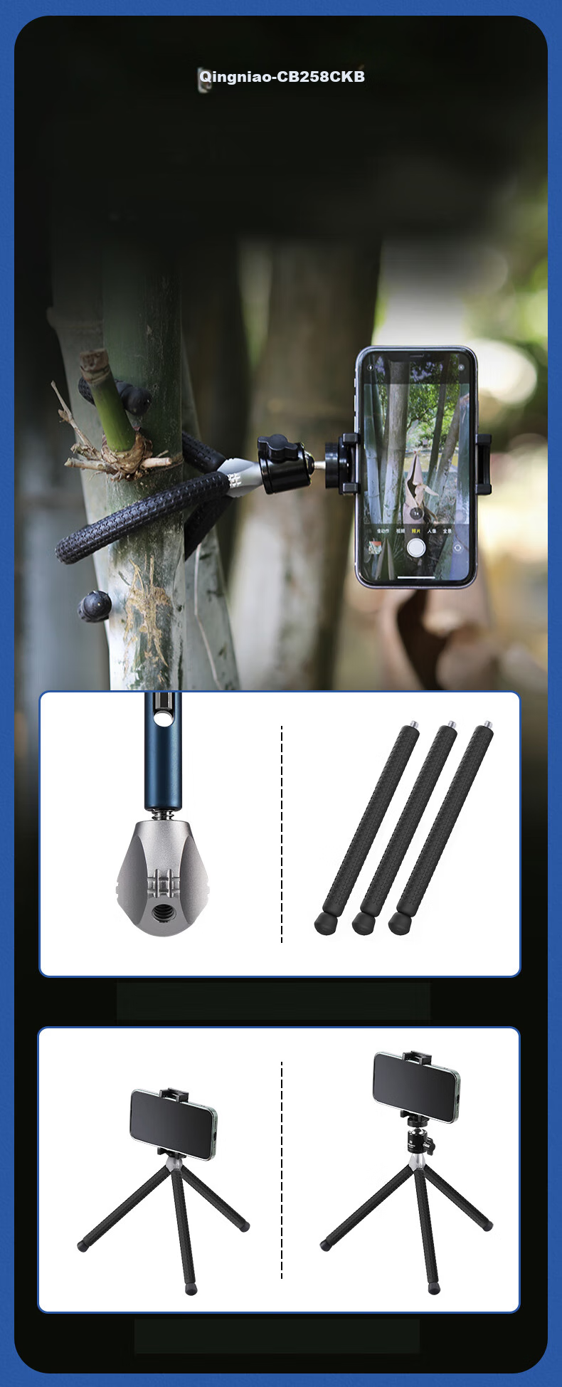 Benro CB259CFK, Professional Photography And Video Live Streaming Dual-Level Tripod with Handle, Hydraulic Head, Mirrorless And DSLR Camera Portable Plate Clamp Flat Tube Carbon Fiber Tripod Kit 7