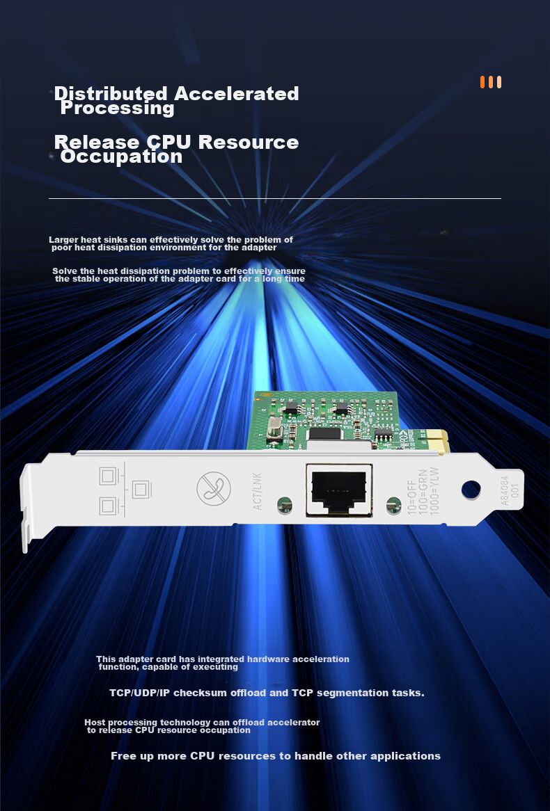EB-LINK Intel 82574 Chip PCIE Gigabit Single-Port Desktop Server Wired Network Card 9301ct Supports Plug-And Network Adapter 5