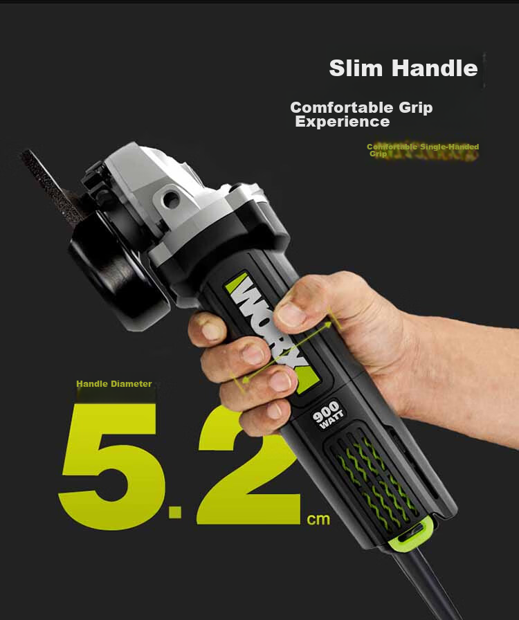 WORX 900W Angle Grinder WU900S Cutting Machine Polisher Slotting Machine Hand Grinder Grinding Wheel Sander 11
