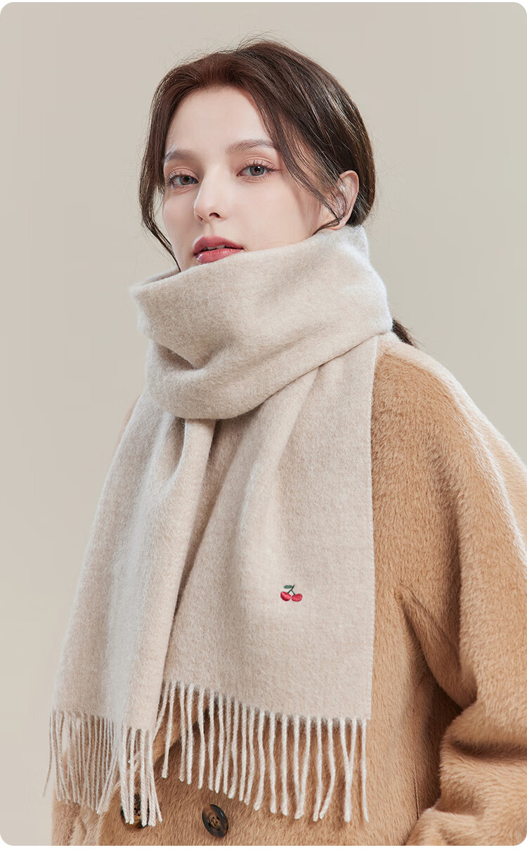JIUMU Pure Wool Scarf for Women, Autumn And Winter Neck Warmer, Ladies' Warm Shawl, Gift for Women on Mid-Autumn Festival Or Birthday, Gift Box Packaging 14