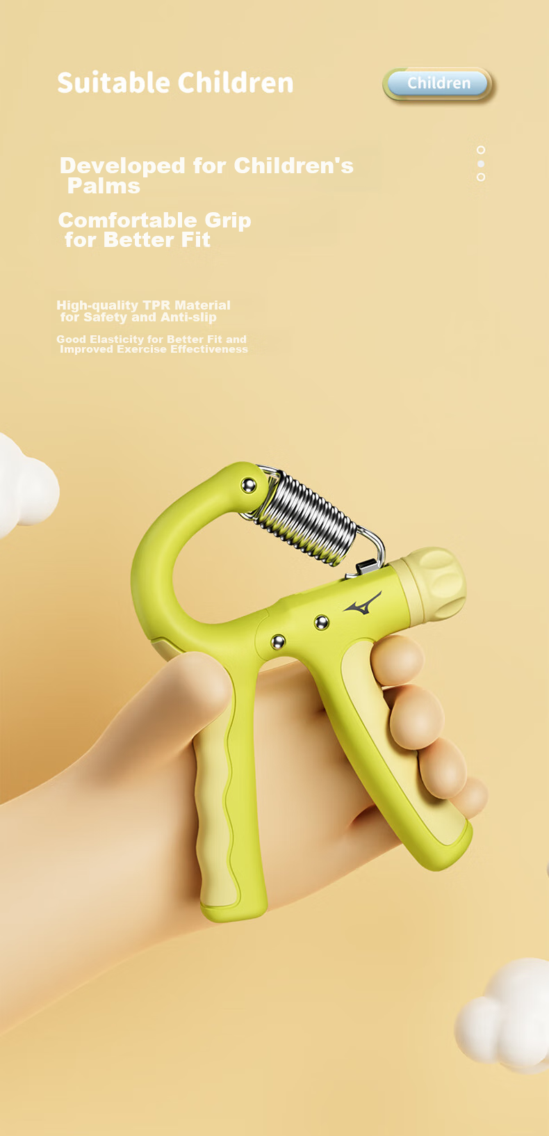 MIZUNO Hand Grip Strengthener for Elementary School Students, Professional Hand Strength Training Device for Children's Finger Exercises, Hand Grip Trainer for Middle School Students, 501 Pink And Purple 6