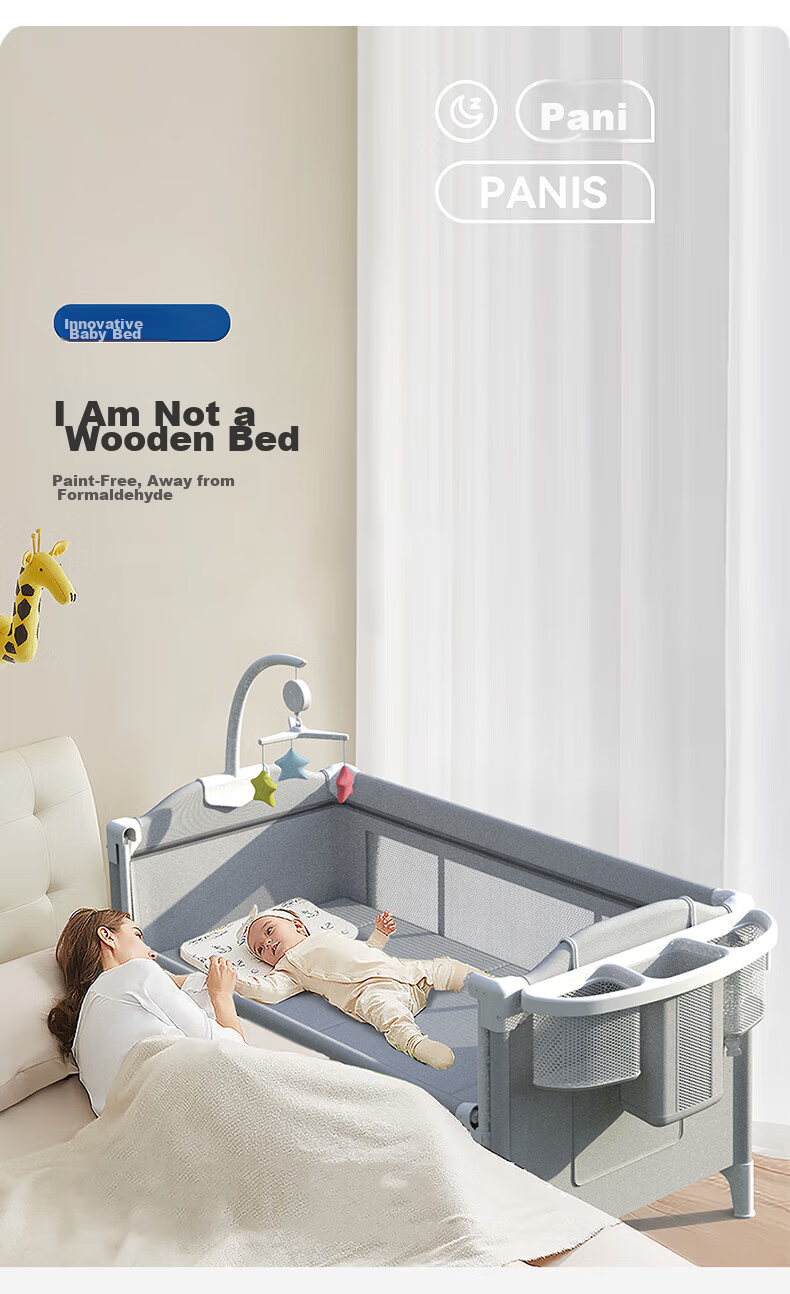 Leyunbaby Multifunctional Foldable Baby Crib, Portable Changing Table, Mobile Baby Soothing Station, Full Moon Gift 4