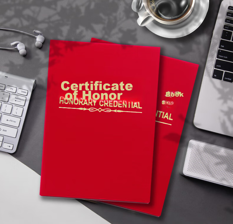LISON 5901-6K Certificate Cover And Inner Pages, Award Certificate Velvet with Gold Foil High-Quality Cover, Award Protection Sleeve for Annual Meetings And Awards Ceremonies 9