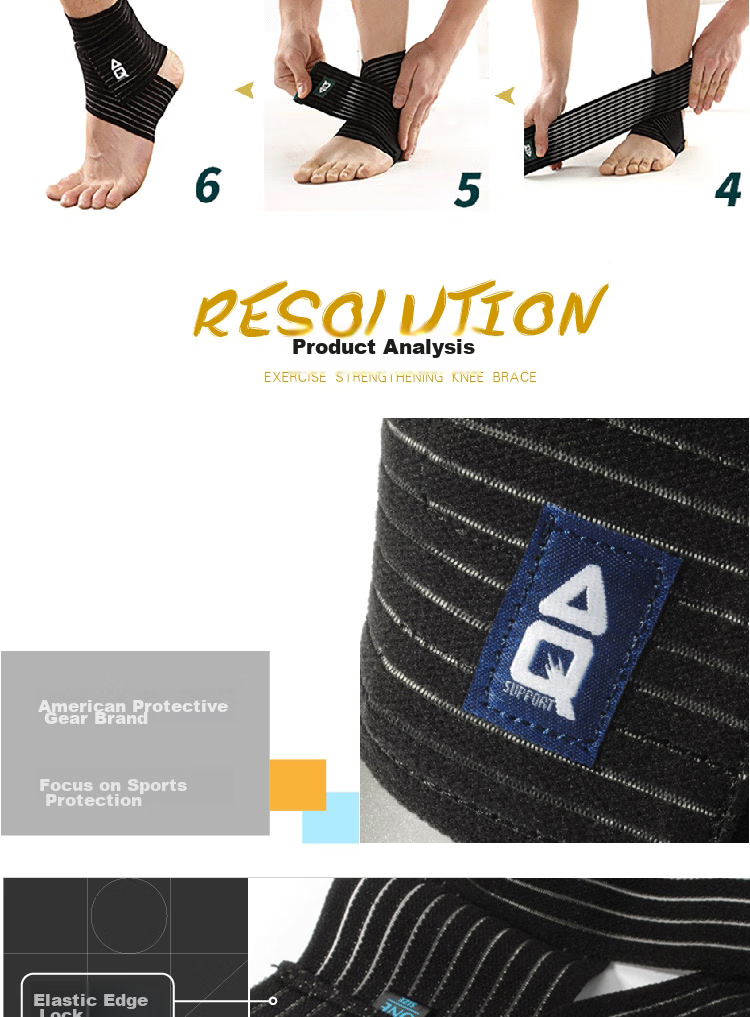 AQ Basketball Soccer Running Ankle Sprain Protection Elastic Bandage Ankle Brace 9161 Single Pack 5