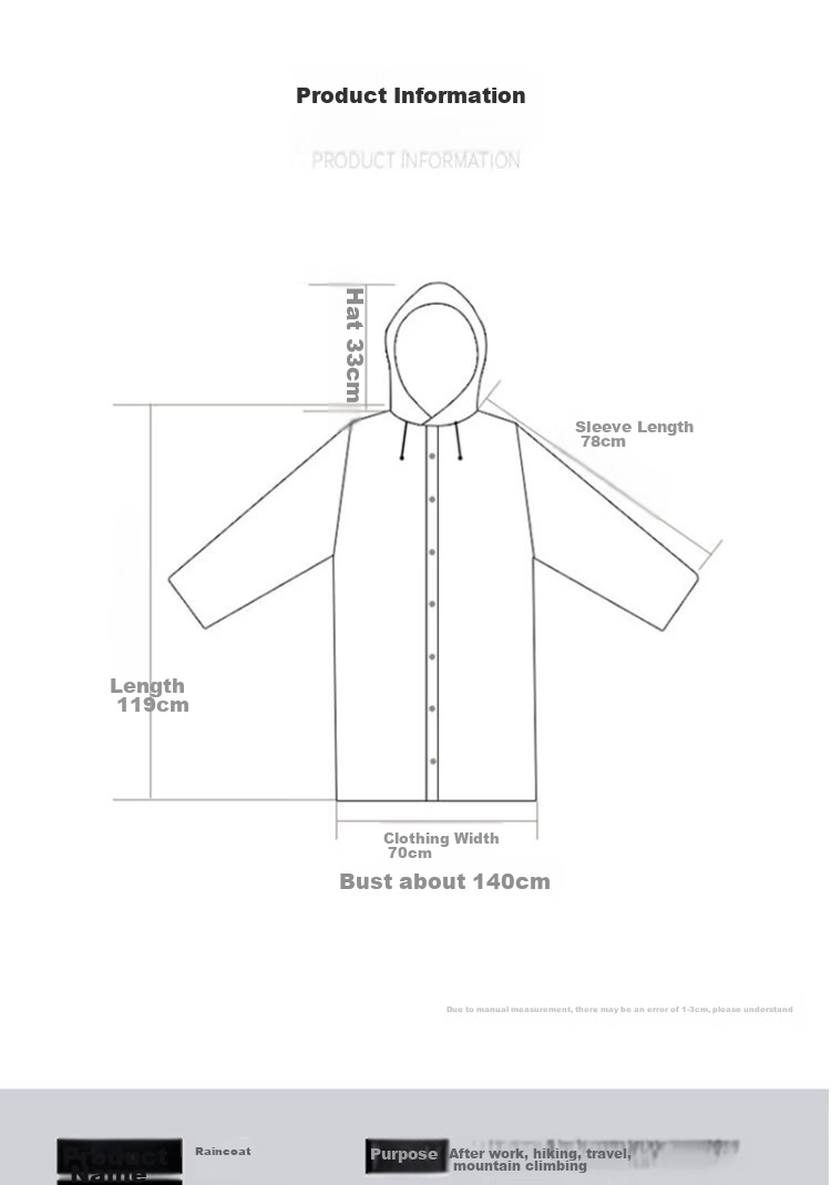 BWNK Disposable Raincoat, Adult Portable Long Cycling Poncho, Unisex Long Hooded Raincoat, Gray, One Size Fits All 7