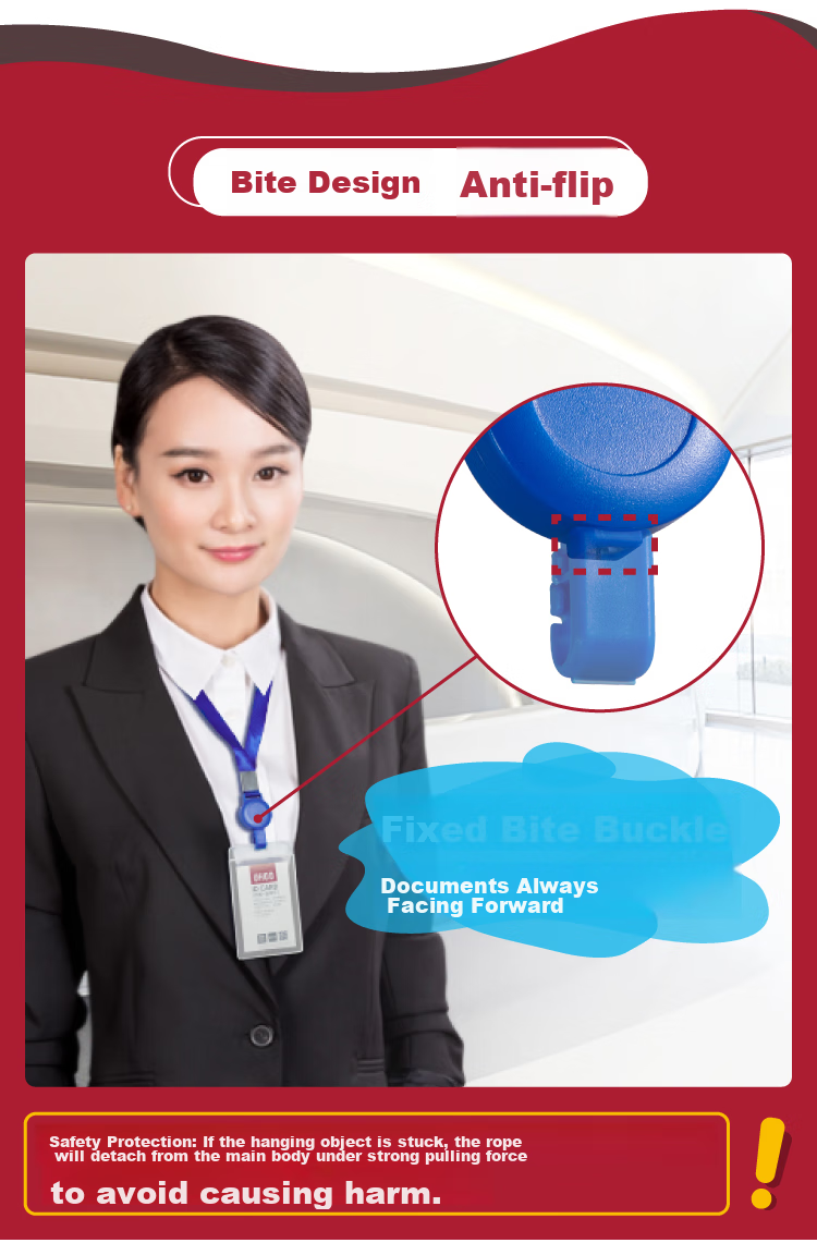 UHOO Retractable Lanyard with Zipper Holder for ID Cards, Work Cards, Chest Cards, Employee Badges, Event Badges, High-End Business Style, Navy Blue, 6 Pieces/pack, 6744 10