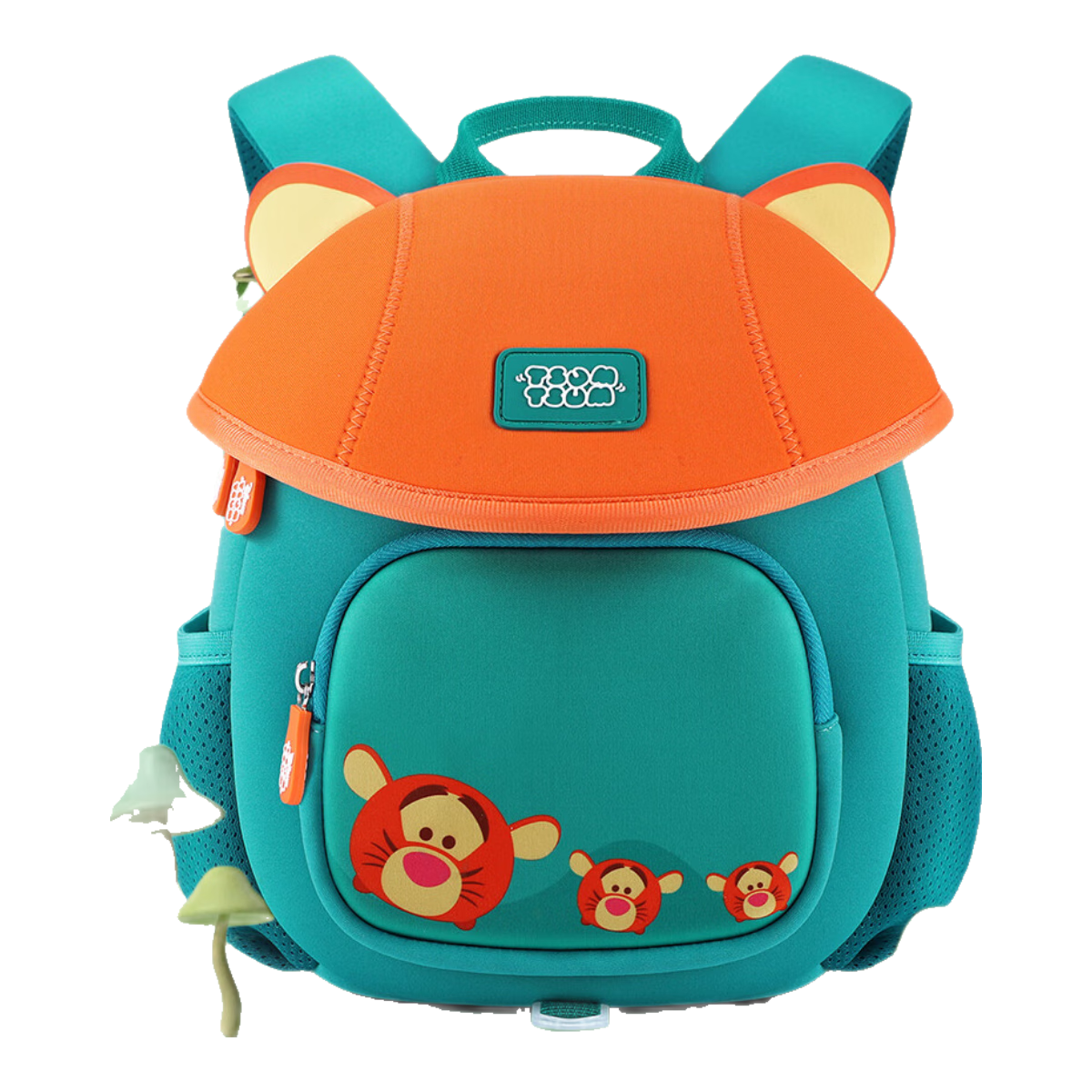 Disney Kindergarten Backpack for Boys And Girls, Cute Outdoor Double Shoulder Bag with Anti-Lost Design, Suitable for Junior And Senior Classes, St80246 Orange-Gree