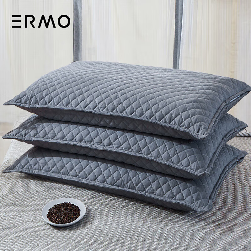Yierman Pure Cotton Buckwheat Pillow Full Buckwheat Hull Neck Support Pillow Core Adult Men's Pillow Pair (Buy 2)