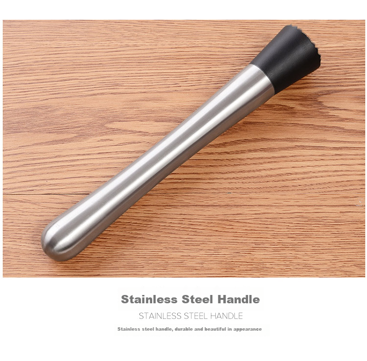Quanshi 304 Stainless Steel Ice Crusher, Cocktail Muddler, Cocktail Shaker Tool, Juice Press, Milk Tea Stick, Hand-Shaken Lemon Muddler 4