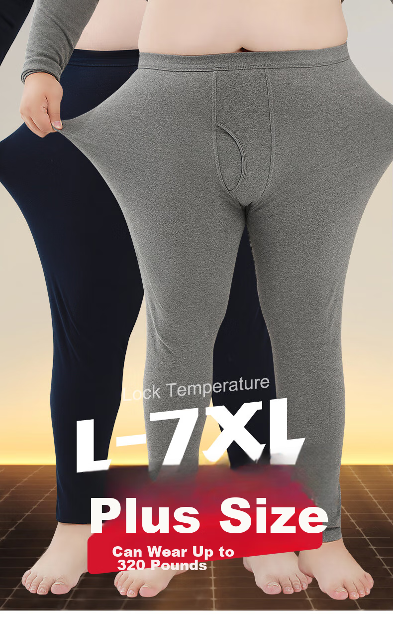 Hengyuanxiang [Large Size Men's Autumn Pants] 100% Pure Cotton Thin Plus-Size Antibacterial Thermal Underwear Base Layer Cotton Pants Spring And Autum 1
