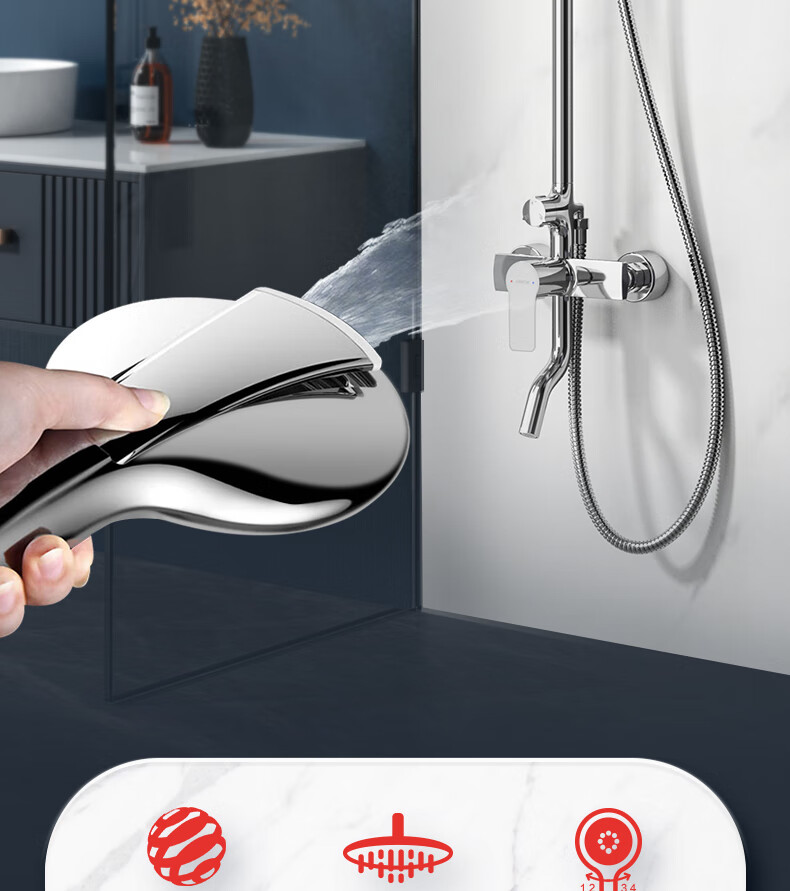 ARROW Shower Head, Brass Faucet, High-Pressure Shower Head, Handheld Shower Head, Handheld Sprayer 2