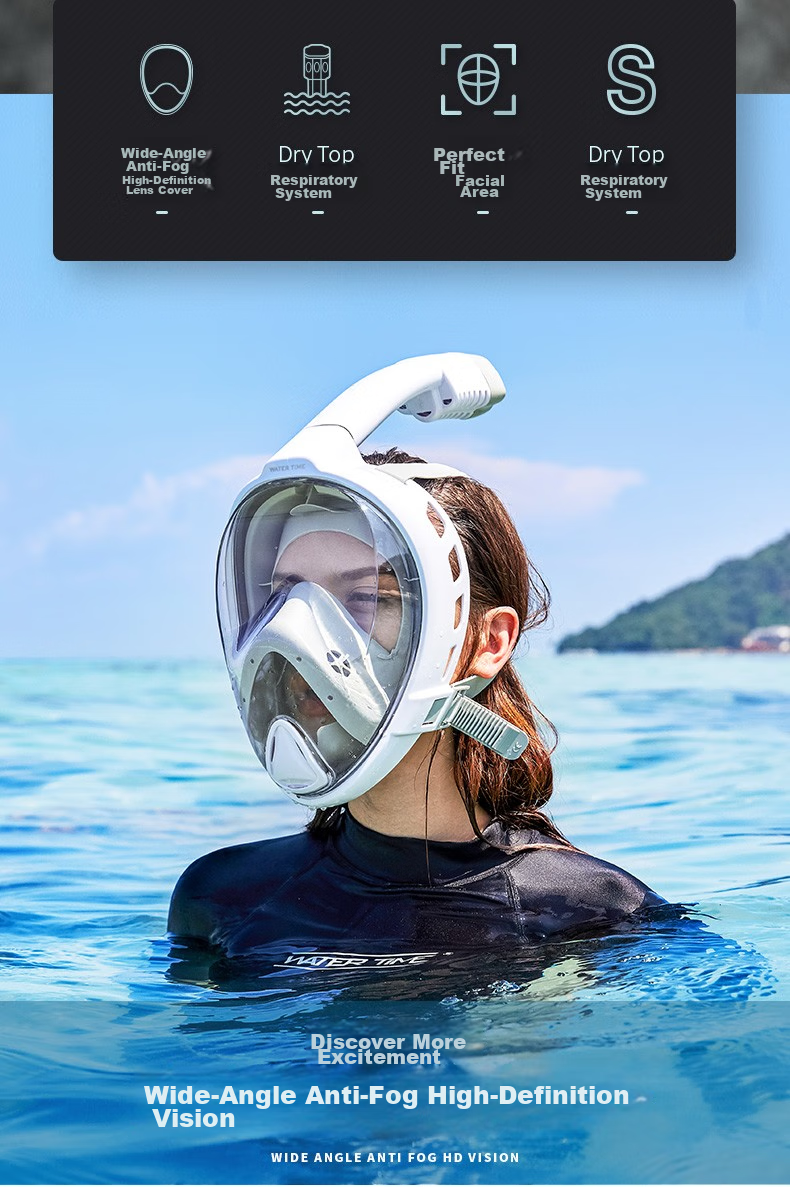 WATERTIME / Shuichuan Diving Mask, Full Dry Snorkel Tube, Swimming And Diving Equipment for Children And Adults 4