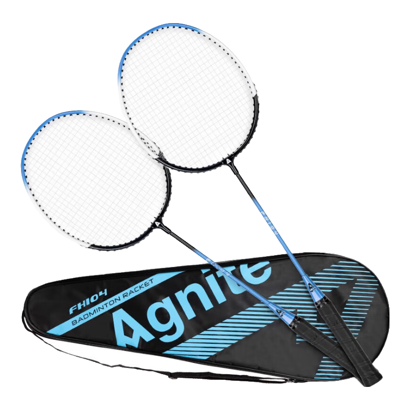 Deli Angenite Wear-Resistant Concave Frame Aluminum Alloy Racket Classic Beginner Student Entry-Level (Blue Pair + 3 Balls)