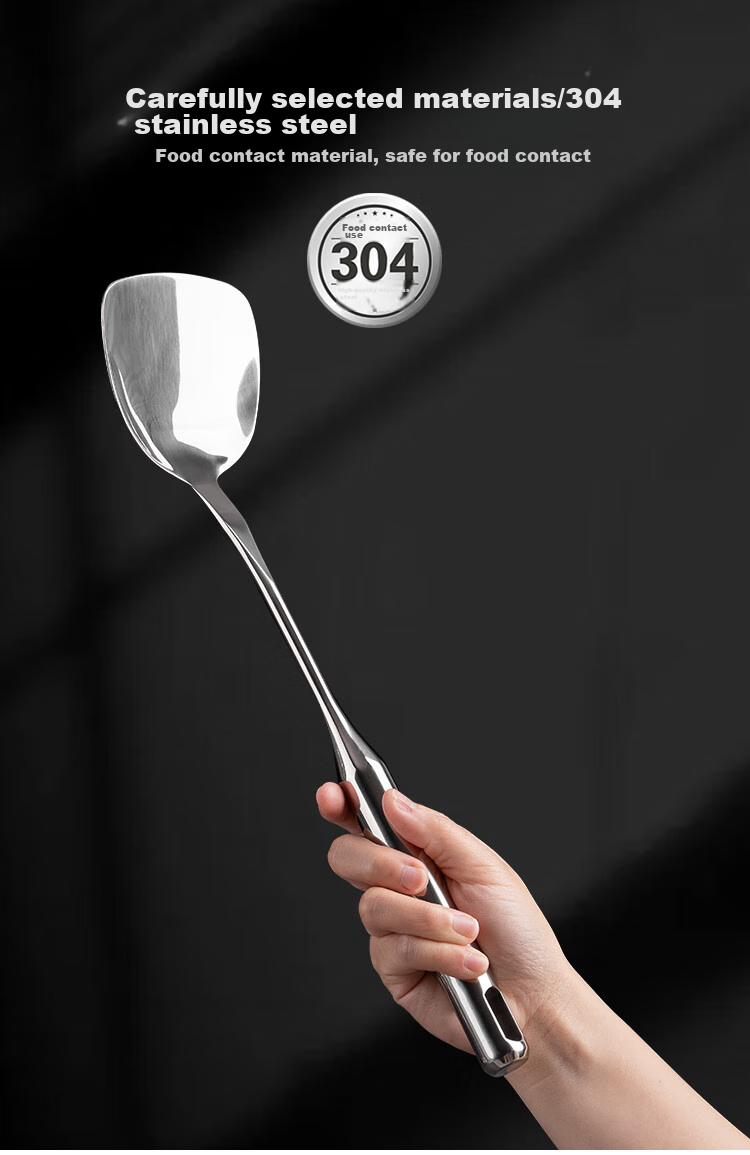 Banwushenghuo 304 Stainless Steel Spatula, Cooking Spatula, Wok Turner, Kitchen Utensil for Home Use, Cast Iron Pan, Specialized Cooking Spatula for Iron Pans 5