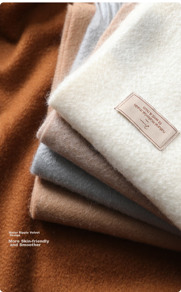 JIUMU 100% Cashmere Scarf for Women, Autumn And Winter Shawl, Warm Neck Wrap, Gift for Girls, Mid-Autumn Festival Birthday Present, Gift Box Set 6