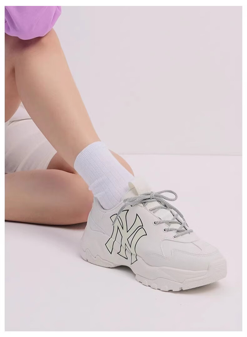 MLB Men's And Women's Retro Dad Shoes, Thick-Soled Height-Increasing Versatile Casual Sneakers 3ASHC104N-50BGS 6
