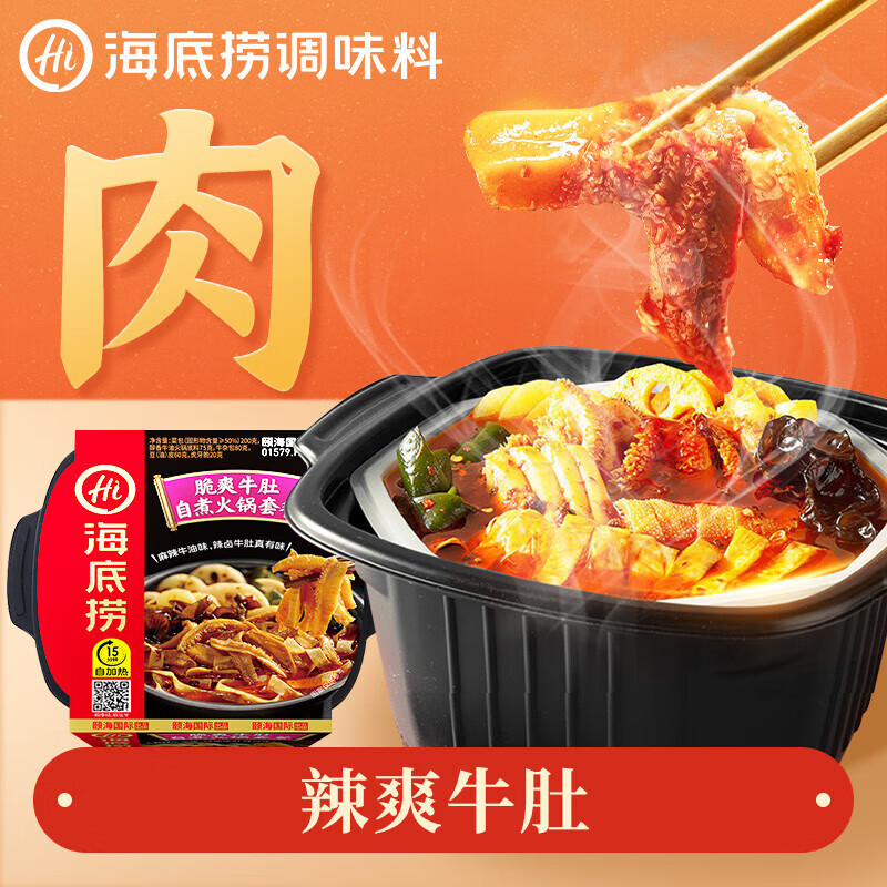 海底捞自热火锅 方便速食免煮大克重分享装 4口味4盒装1635g