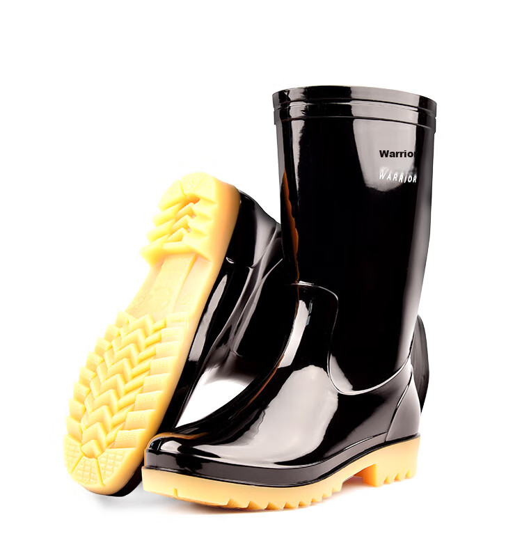 Huili Men's Mid to High-Top Stylish Waterproof Non-Slip Wear-Resistant Rain Boots Rubber Shoes 827 High-Top Size 39 10