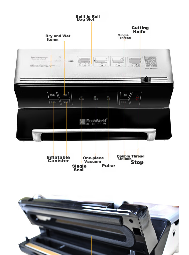 Fresh World Vacuum Sealer Machine for Home And Commercial Use, Fully Automatic Packaging Machine, Suitable for Both Dry And Wet Food, High Suction Power, High-Power Food Compression Sealing Vacuum Machine FW-3150 19