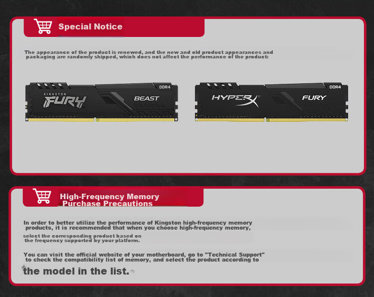 Kingston FURY 16GB DDR4 3600 Desktop Memory Module Beast Series HyperX 2